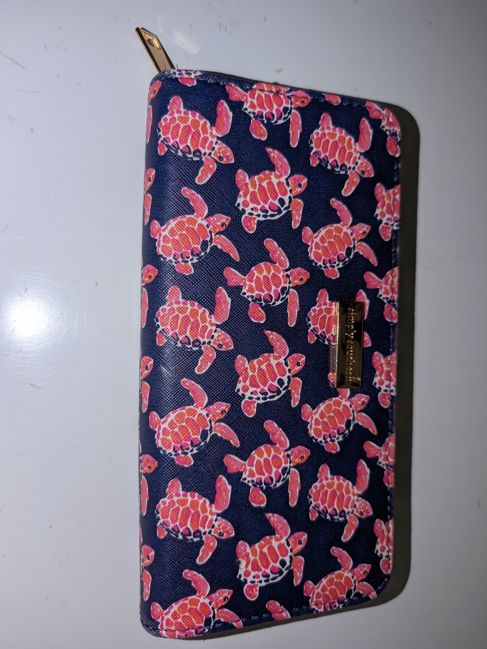 Pink and Navy Simply Southern Sea Turtle Wallet